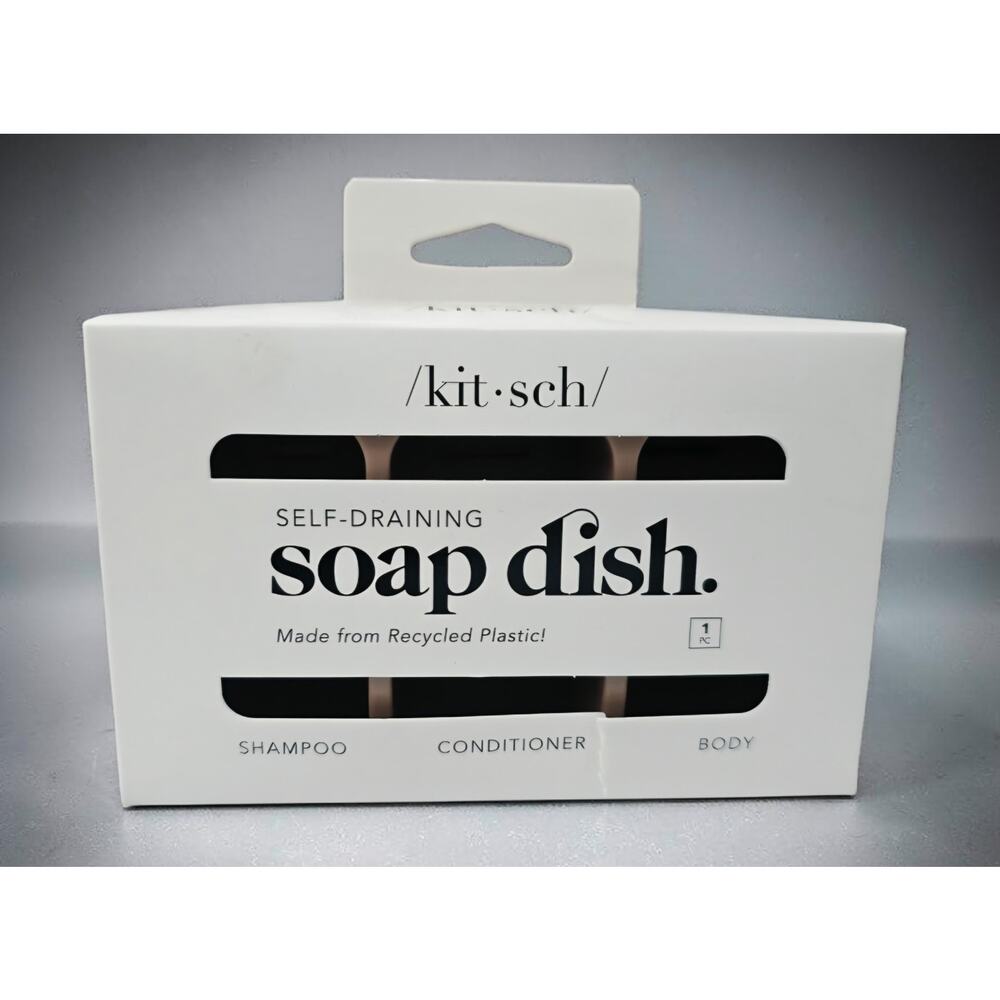 Kitsch Self-Draining Soap Dish Terracotta New in Box Bar Shampoo Holder